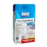 Knauf Flex-Fugenbreit Spezial-Fugenmörtel, schlämm- und gießfähig, für Fugenbreiten von 5 – 50 mm, schmutzabweisend, schnell begehbar, für Böden im Innen-Bereich und Außen-Bereich, Anthrazit,10-kg