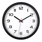 TFA Dostmann Wanduhr Analog, Glas,60.3050.01, gut ablesbar, schwarz, L315 x B45 x H345