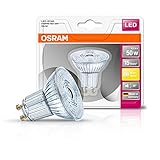 Osram LED Star PAR16 Reflektorlampe, mit GU10-Sockel, nicht dimmbar, 4.5W = 50 Watt, 36° Ausstrahlungswinkel, Warmweiß - 2700 Kelvin, 1er-Pack