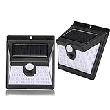 CUNCOO Solarleuchten für den Außenbereich, Bewegungsmelder, Sicherheitslichter, IP 65, kabellos, wasserdicht, Außenleuchten für Garten, Terrasse, Hof, Deck, Garage, Zaun, Pool (2 Stück/3 Modi/40 LED)