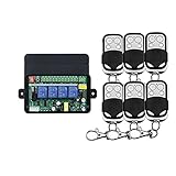 AC 220V 230V 4 Kanäle Relais Fernbedienungsschalter-Empfänger + + manueller Funktion + 6 Stück Metall Fernbedienung Tastensender für LED-Lichtmotor Fernbedienungslichter Garag