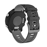 NotoCity für Garmin Vivoactive 3 Armband, 20mm Silikon Ersatzarmband Kompatibel mit Samsung Galaxy Active 2/ Gear Sport/Galaxy Watch 42 mm/Garmin Forerunner 645/245(Schwarz-Grau)