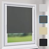 Sekey Verdunkelungsrollo Rollos - Verdunkelungsrollo Klemmfix ohne Bohren - 80cm x 130cm - Rollos für Fenster und Tür - Sonnenschutz - G