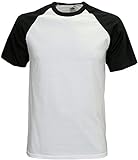 Baseball T-Shirt für Männer - zweifarbig - Farbe weiß/schwarz Größe XL