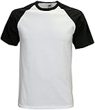 Baseball T-Shirt für Männer - zweifarbig - Farbe weiß/schwarz Größe XL