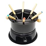 CHUANGRUN Käsefondue-Topf-Set, Mini-Edelstahl-Fondue-Topf, Mit 6 Tauchgabeln, Schmelzkäse-Schokoladen-Sauce-Dip, Für Tafelservice-Buffet Und Party