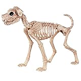 YZDKJDZ Hundeskelett Tiermodell, Halloween Dekoration 3D Tierskulptur Harz Handwerk Für Pose Skelett Prop Indoor/O