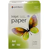 Matt Fotopapier PrintPro von COLORWAY 50 Blatt DIN A4 190g/m² Sofort Trocken Wasserfest für alle Tintenstrahldruck