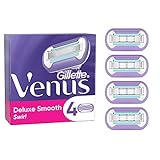 Gillette Venus Deluxe Smooth Swirl Rasierklingen Damen, 4 Ersatzklingen für Damenrasierer mit 5-fach Kling