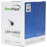 NavePoint Cat6 (CCA), 76,2 m, blau, solides Bulk Ethernet-Kabel, 550 MHz, 23 AWG, 4 Paar, ungeschirmtes Twisted Pair (UTP)