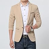 Herrenanzug Jacken Business Casual Sport Slim Fit Tuxedo Kleid Anzug Klassische Blazer Mantel for Dinner Party Prom (Color : Beige, Size : XXX-large)