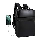 Xnuoyo Business Laptop Rucksack, Wasserdicht Notebook Backpack, 15,6 Zoll Schulrucksack mit USB-Ladeanschluss, Casual Business Daypack Reiserucksack für Schule Reisen Arbeit Camping (schwarz)