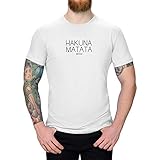 T-Shirt Hakuna Matata Bitch König der Löwen Timon Pumba Circle 13 Farben XS-5XL of Life Elton John Afrika Hakuna Matata nutze den Tag, Farbe:Weiss - Logo schwarz, Größe:M