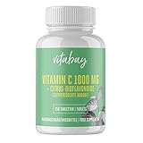 Vitabay Vitamin C + Bioflavonoide 1000 mg • 250 vegane Tabletten • Time Released • Verzögerte Freisetzung • Wirkt über den ganzen Tag • Made in Germany