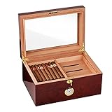 SYDSYJ Zigarren Humidor Leder Surface Zigarettenetui Herren Geschenkbox - Portable Zigarrenbox Leder Zigarrenbox Befeuchtungsbox destilliertes W