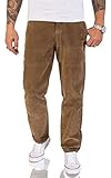 Rock Creek Herren Cord Hose Regular Fit Chino Hose Klassische Hosen Herrenhose Straight Cut Chinos Herren Cordhosen RC-2156 Dunkelbeige W32 L30