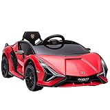 HOMCOM Kinderfahrzeug 2 Fahrmodi SIAN SUV-Auto-Spielzeug Elektroauto mit Fernbedienung extra Breiten Reifen Musik(MP3/USB) Licht 3–5 Jahre PP Metall Rot 108 x 62 x 40