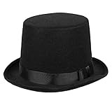 Boland 04213 - Hut Byron, schwarz, Zylinder, Filz, elegant, one size, 20er Jahre, Gatsby, Karneval, Halloween, Fasching, Mottoparty, Verkleidung, T