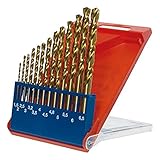 kwb HSS-TIN Titan Metallbohrer-Satz – Bohrer-Set, 13-teilig, Ø 1,5 bis 6,5 mm (Steigung 0,5 mm) sowie 3,3 und 4,2