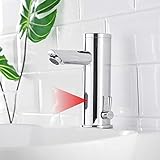 AIMADI Infrarot Sensor Wasserhahn Automatisch Mischbatterie Induktion Badarmatur Waschtisharmatur Handwaschbecken C