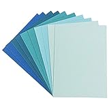 Grußkarten-Set | 10 farbige Karten & 10 weiße Umschläge | Leinen-Optik | bunt | blanko | neutral | ideal für liebe Glückwünsche zum Geburtstag, Hochzeit, uvm. (Mint-/Blautöne, Din B6 | 16,5 x 11,5 cm)