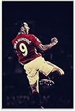 BOYLUCK Poster Und Gedruckte Zlatan Ibrahimovic Fußball und modernes Bild für die Familiendekoration Leinwand Malerei Wandkunst Bilder 23.6'x35.4'(60x90cm) Kein R