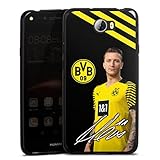 DeinDesign Silikon Hülle kompatibel mit Huawei Y6 II Compact Case schwarz Handyhülle Marco Reus BVB Borussia D