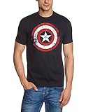 Captain America Shield Distressed Civil war Logo Navy - T-Shirt, GR.M