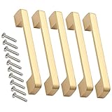 HRTH Möbelgriffe Vintage, Einfachheit Aluminiumlegierung Schubladenschrank Schranktürgriffe Mit Schrauben, Für Schlafzimmer Badezimmer (5 Stück),hole centers 96
