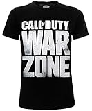 Fashion UK T-Shirt Call of Duty Warzone Schriftzug Logo Original schwarz für Erwachsene und Jungen, Schwarz , XXL