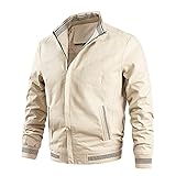Yebutt Herren Pilotenjacke Herren Herbst und Winter Freizeitsport Plus Samt Reißverschlusstasche Stehkragen Jacke Jacke Herren Flanelljacke Plüschmantel Cardigan M