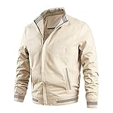 Yowablo Jacke Top Bluse Herren Herbst Winter Freizeit Sport Plus Samt Reißverschlusstasche Kragen (XL,1Khaki)