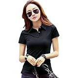 Damen Revers Kurzarm T-Shirt Modisch Einfarbig Einfach Alltag Freizeit Trend Vielseitig Komfortabel Basic Pullover Top S