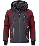 Rock Creek Herren Softshell Jacke Outdoor Jacke Windbreaker Übergangsjacke Anorak Kapuze Regenjacke Winterjacke Herrenjacke Jacket H-230 Dunkelgrau 5XL