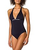 Tommy Hilfiger Damen ONE-Piece Halter Badeanzug, Desert Sky, M