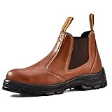 SAFEYEAR S3 Arbeitsstiefel Herren & Damen, M-8025BR Sicherheitsschuhe Herren & Damen hoch ESD, wasserdichtes & atmungsaktives Leder, leichte & Bequeme Einlegesohle, S1P Stahlzehen & Stahlp