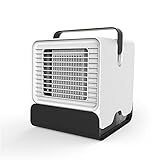 Mini Tragbare Klimaanlage Nachtlicht Konditionierung Kühlerbefeuchter Reinigungsmittel USB Desktop-Luftkühler- Lüfter mit Wassertanks (Color : White)