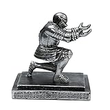 Creative Executive Offizielle Ritterstiftsitz Mit Helm Kupfer Wie Ein Stiftfass Tragende Rüstung Held Ritter Knie (Color : Iron color, Size : 150mm*100mm*150mm)