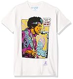 Liquid Blue Unisex-Erwachsene Jimi Hendrix Pop Art 'Scuse me While I Kiss The Sky T-Shirt, weiß, M