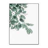 Grünes Blatt Sukkulente Pflanze abstrakte Linien Wandkunst Leinwand Gemälde Nordic Poster und Drucke Wandbilder für Wohnzimmer Dekor (kein Rahmen) 40 x 60