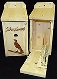 Vogelhaus Schnapsbar Garten Geschenk aus Holz Schnapsdrossel und Vog