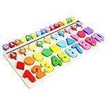 Smosyo Holz Zahlen Puzzle Mathe Stapelblock Vorschule Pädagogisches Lernen Puzzle Spielzeug fü