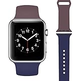 Vozehui Armband Kompatibel mit iWatch Armband 40mm 38mm, Zwei Spleißfarben Atmungsaktive Silikon-Sportarmbänder für Apple Watch Serie 6/5/4/3/2/1, Damen H
