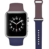 Vozehui Armband Kompatibel mit iWatch Armband 40mm 38mm, Zwei Spleißfarben Atmungsaktive Silikon-Sportarmbänder für Apple Watch Serie 6/5/4/3/2/1, Damen H