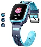 Kinder Smartwatch mit GPS 4g WiFi LBS Tracker Echtzeitposition HD Touchscreen SOS Videoanruf Sprachchat Wasserdicht Kompatibel Android und IOS für Jungen M