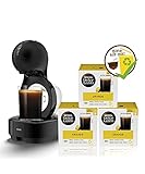 Krups Nescafé Dolce Gusto Lumio Kapselmaschine KP1308 | Kompakte Kaffeemaschine | 1 L Wassertank | 15 Bar Druck | Schwarz + NESCAFÉ Dolce Gusto Caffe Crema Grande, XXL-Vorratsbox, 90 Kaffeekap