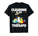 Funny Housekeeping Cleaning Lady Cleaning Is My Therapy T-S