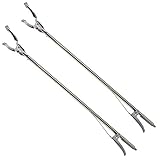 HAC24 2er Set Greifzange Müllzange Metall Greifhilfe Abfall Müll 90cm Greifer Greifarm Müllsammler Müllgreifer Abfallg