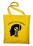 Styletex23 Crash Test Dummy Jutebeutel Baumwolltasche, gelb