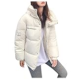 Caixunkun Winter Coats for Women,Womens Plus Size Thick Hooded Sweatshirts Cozy Fluffy Lightweight Warm Coat Outwear with Pockets(White, M)